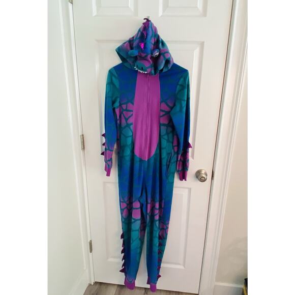 Dinosaur Pajamas One Piece Unisex Mens Womens Size S Adult Loungewear Long Johns - Picture 5 of 5